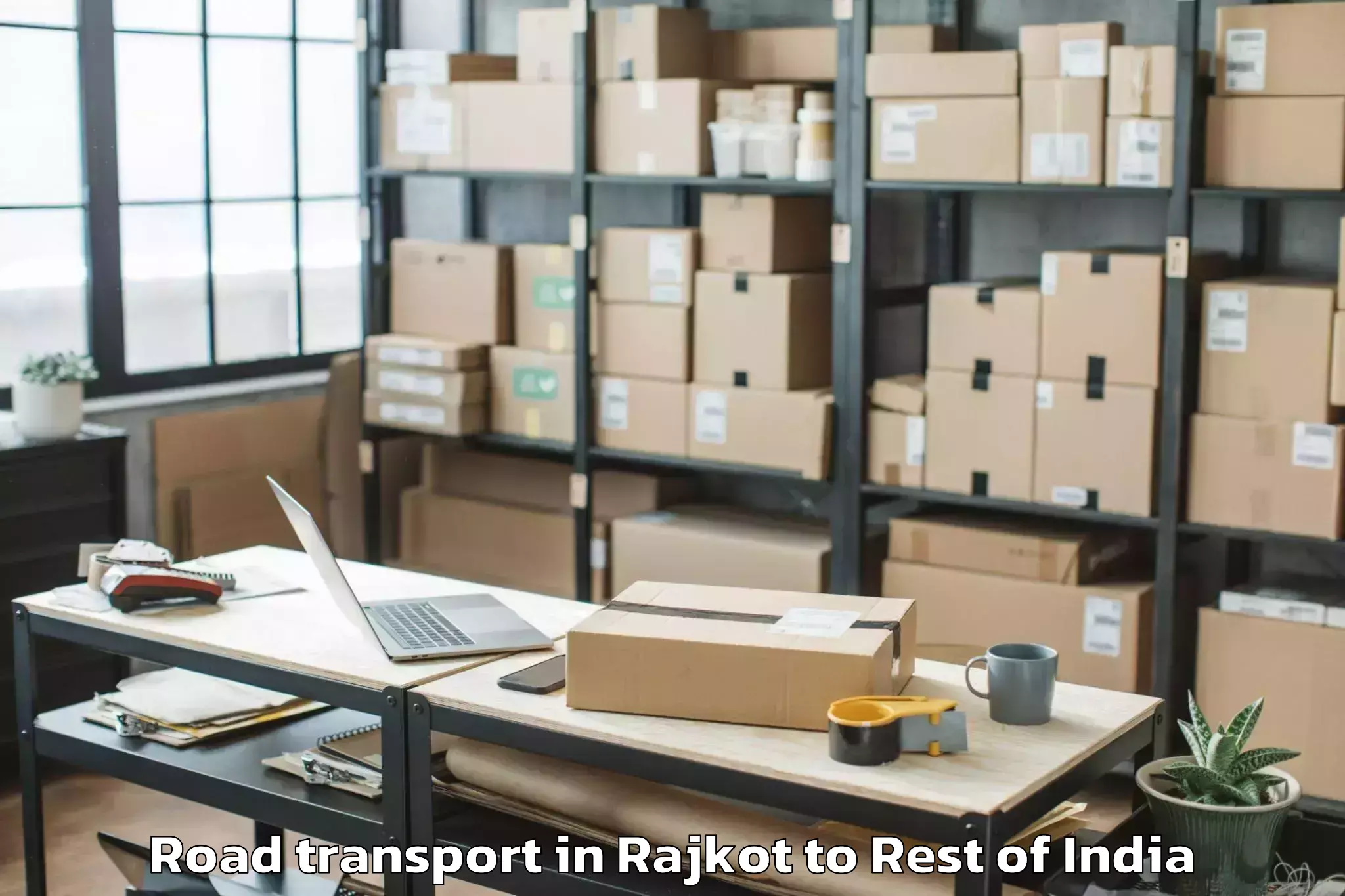 Affordable Rajkot to Byrnihat Road Transport